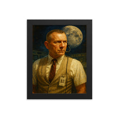 Gene Kranz framed print on a plain backdrop in size 8"x10".