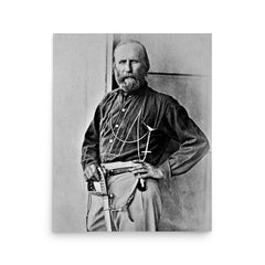 General Giuseppe Garibaldi poster on a plain backdrop in size 16"x20".