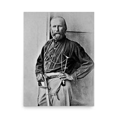 General Giuseppe Garibaldi poster on a plain backdrop in size 18"x24".