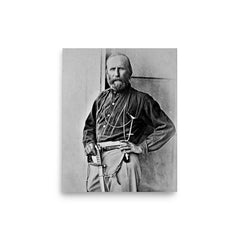 General Giuseppe Garibaldi poster on a plain backdrop in size 8"x10".