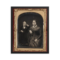 General Tom Thumb and His Mother, Circa 1853 framed print on a plain backdrop in size 16"x20".