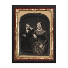General Tom Thumb and His Mother, Circa 1853 framed print on a plain backdrop in size 18"x24".