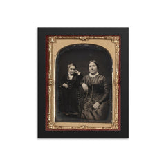 General Tom Thumb and His Mother, Circa 1853 framed print on a plain backdrop in size 8"x10".