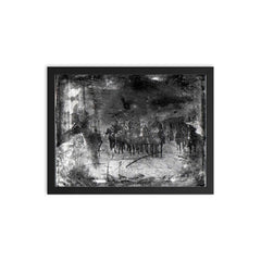 General Wool and Troops in Mexico, 1847 - Mexican American War framed print on a plain backdrop in size 12"x16".