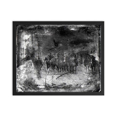 General Wool and Troops in Mexico, 1847 - Mexican American War framed print on a plain backdrop in size 16"x20".