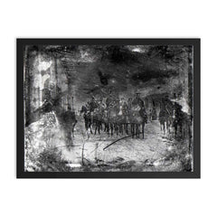 General Wool and Troops in Mexico, 1847 - Mexican American War framed print on a plain backdrop in size 18"x24".