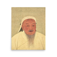 Genghis Khan poster on a plain backdrop in size 16"x20".