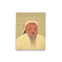 Genghis Khan poster on a plain backdrop in size 8"x10".