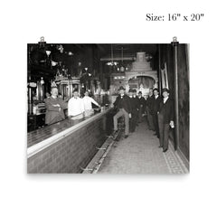 Gentlemen at the bar - a group of gentlemen drinking at a bar pose for a portrait, Dayton, Ohio, 1910 poster 2