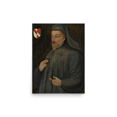 Geoffrey Chaucer poster on a plain backdrop in size 12"x16".