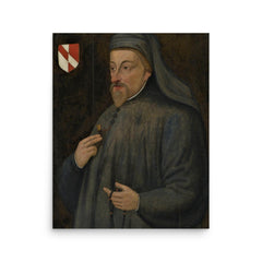 Geoffrey Chaucer poster on a plain backdrop in size 16"x20".