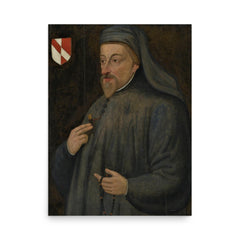 Geoffrey Chaucer poster on a plain backdrop in size 18"x24".