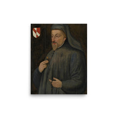 Geoffrey Chaucer poster on a plain backdrop in size 8"x10".