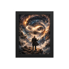 Georg Cantor confronting the infinite framed print on a plain backdrop in size 8"x10".