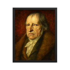 Georg Wilhelm Friedrich Hegel framed print on a plain backdrop in size 16"x20".