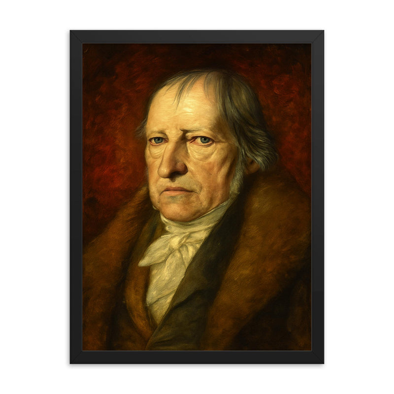 Georg Wilhelm Friedrich Hegel framed print on a plain backdrop in size 18