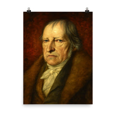 Georg Wilhelm Friedrich Hegel poster on a plain backdrop in size 8"x10".