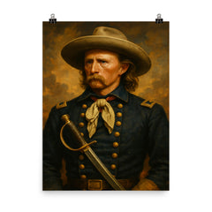 George Armstrong Custer poster on a plain backdrop in size 8"x10".
