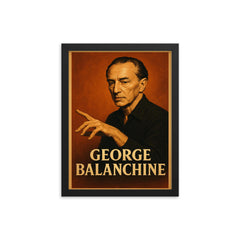 George Balanchine framed print on a plain backdrop in size 12"x16".