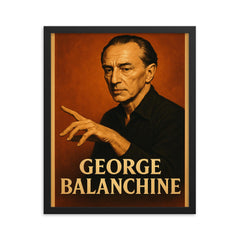 George Balanchine framed print on a plain backdrop in size 16"x20".
