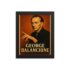 George Balanchine framed print on a plain backdrop in size 8"x10".