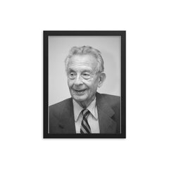 George Gerbner framed print on a plain backdrop in size 12"x16".