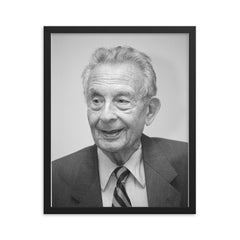 George Gerbner framed print on a plain backdrop in size 16"x20".