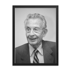 George Gerbner framed print on a plain backdrop in size 18"x24".