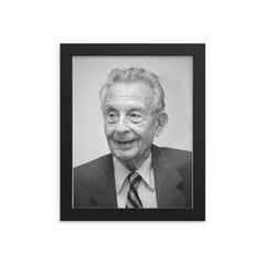 George Gerbner framed print on a plain backdrop in size 8"x10".