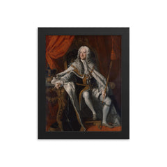 George II of Great Britain framed print on a plain backdrop in size 8"x10".