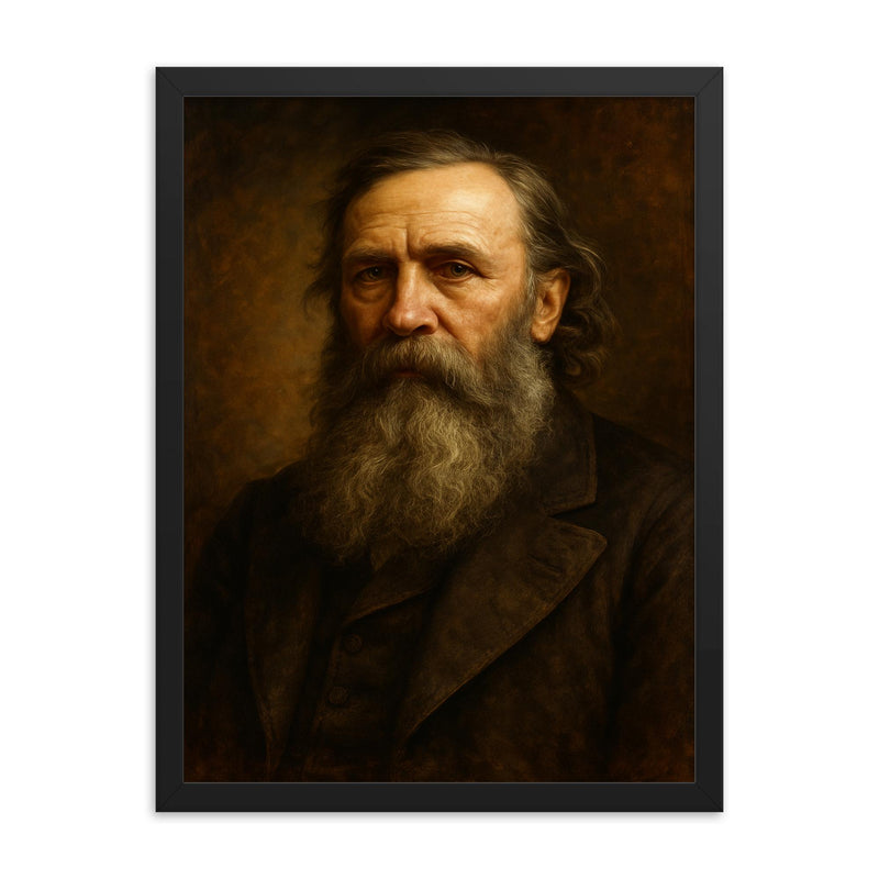 George MacDonald framed print on a plain backdrop in size 18
