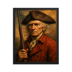 George Robert Twelves Hewes framed print on a plain backdrop in size 16"x20".