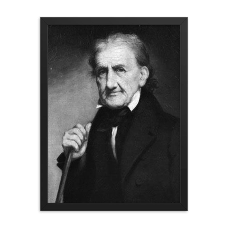 George Robert Twelves Hewes framed print on a plain backdrop in size 18
