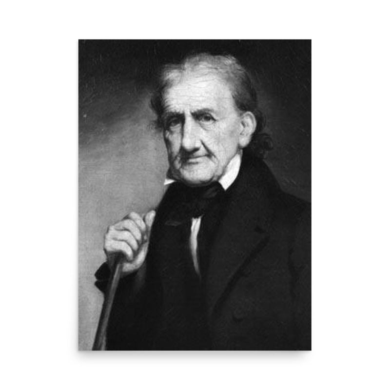 George Robert Twelves Hewes poster on a plain backdrop in size 18