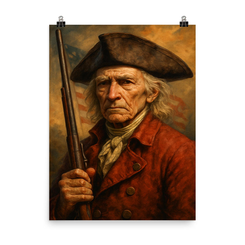 George Robert Twelves Hewes poster on a plain backdrop in size 8