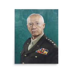 George S Patton poster on a plain backdrop in size 16"x20".