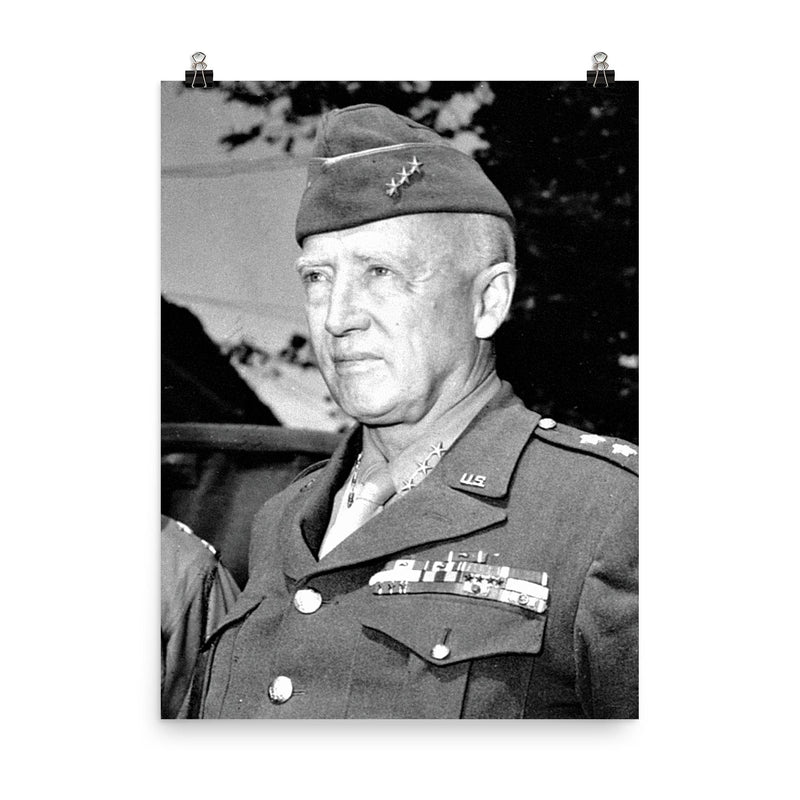 George S. Patton poster on a plain backdrop in size 8