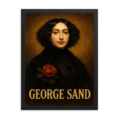 George Sand framed print on a plain backdrop in size 18"x24".