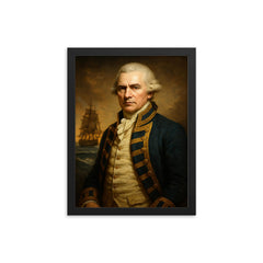 George Vancouver framed print on a plain backdrop in size 12"x16".