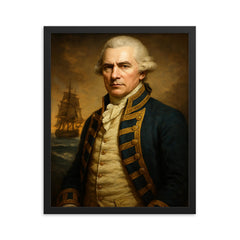 George Vancouver framed print on a plain backdrop in size 16"x20".