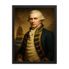George Vancouver framed print on a plain backdrop in size 18"x24".