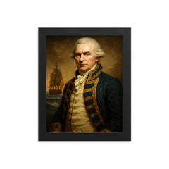 George Vancouver framed print on a plain backdrop in size 8"x10".