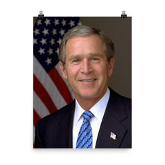 George W Bush Official Portrait poster on a plain backdrop in size 8"x10".