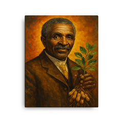 George Washington Carver canvas print on a plain backdrop in size 16"x20".