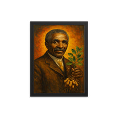George Washington Carver framed print on a plain backdrop in size 12"x16".