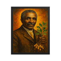George Washington Carver framed print on a plain backdrop in size 16"x20".