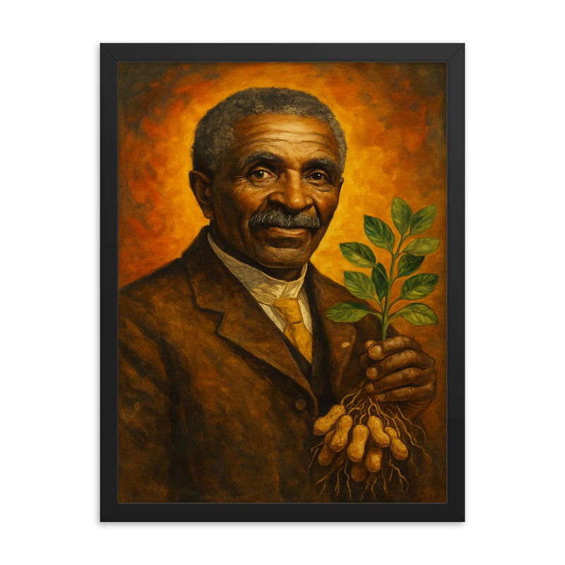 George Washington Carver framed print on a plain backdrop in size 18