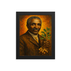 George Washington Carver framed print on a plain backdrop in size 8"x10".