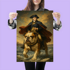 George Washington crossing the Delaware riding a giant bulldog poster 3