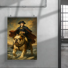 George Washington crossing the Delaware riding a giant bulldog poster 4